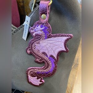 Portland Leather Ultra Violet Dragon Keychain - NEW